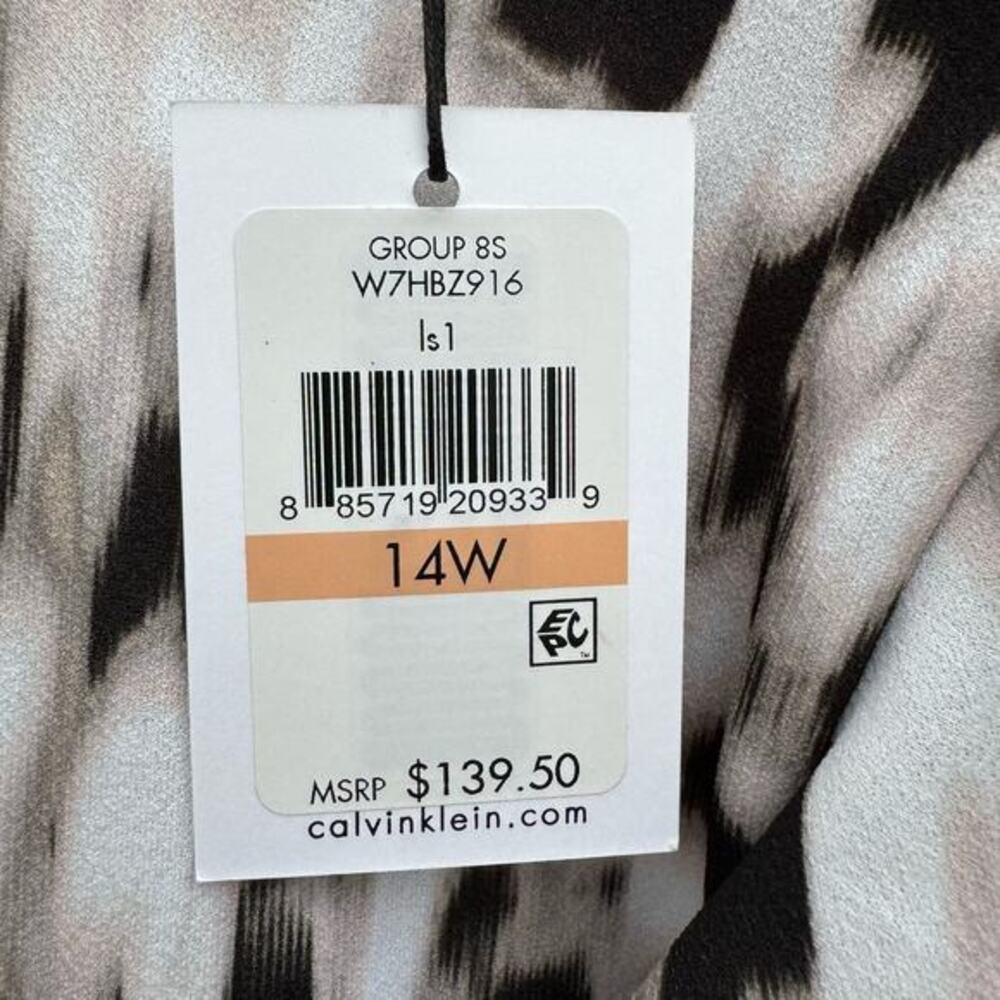 Calvin‎ Klein Dress Animal Print Shift Sleeveless Midi Size 14 W NWT Event - Picture 8 of 8